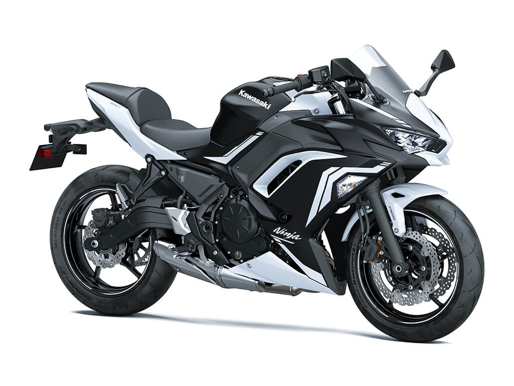 White & Black Kawasaki Ninja 650